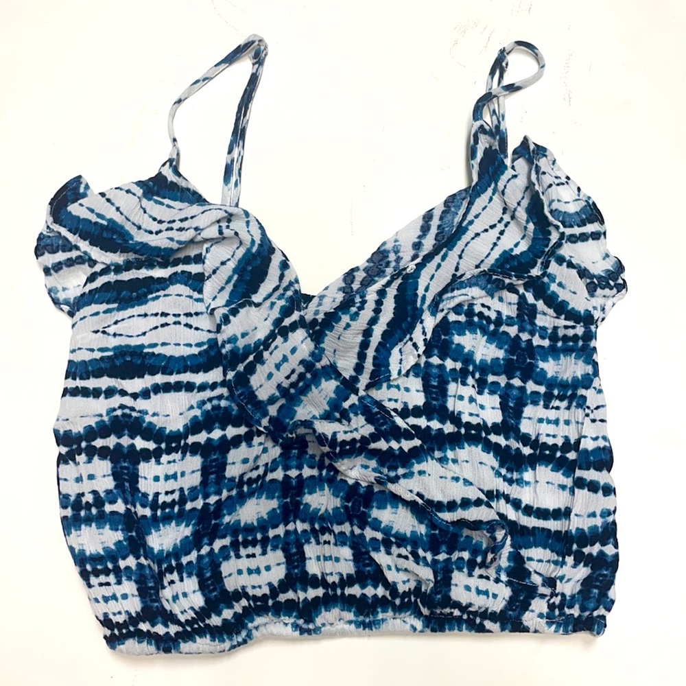 Tie dye blue and white tank